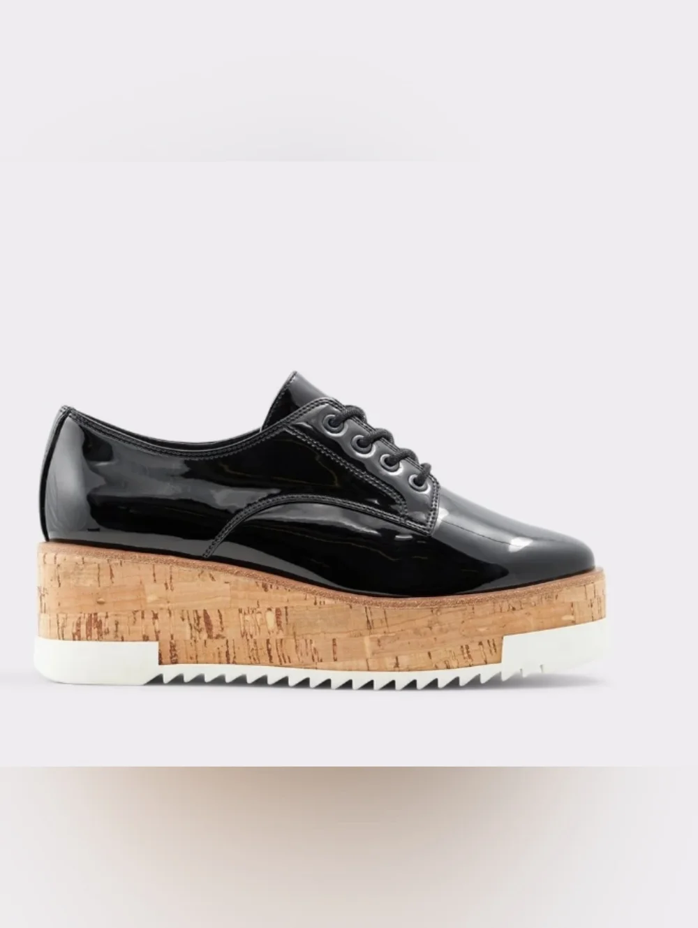 Aldo Black Leather Heeled Oxfords‎ Size 7